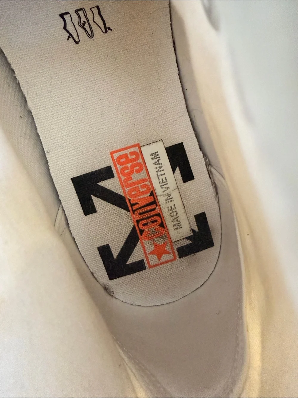 Converse White and Black High-Top Off White Sneakers